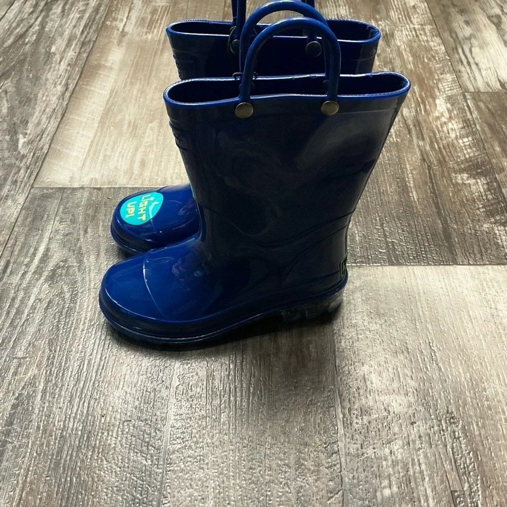 Western Chief Navy Blue Gloss Rain Boots with Handles Size 9/10
